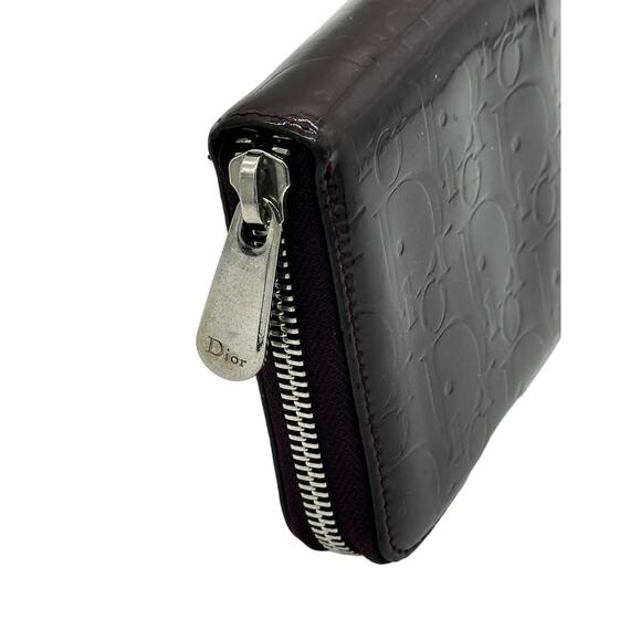 Christian Dior‎ Diorissimo Pattern Vingtage Continental Patton Burgundy Wallet - Picture 3 of 11